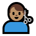 💇🏽‍♂️ man getting haircut: medium skin tone display on Windows